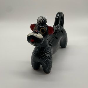 Vintage Atlas Japan 1950s spice rack- redware black poodle - MCM Retro Kitsch